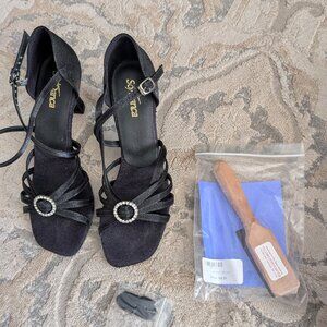 So Dança Ballroom Dance Shoes + suede brush